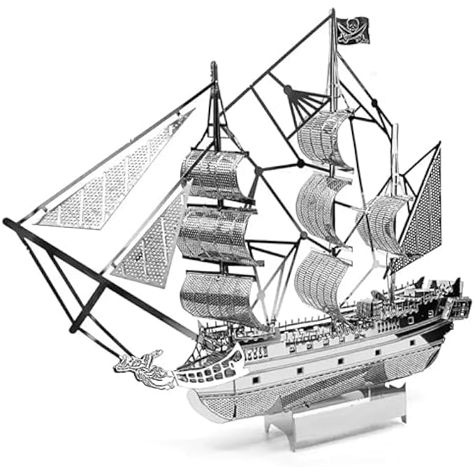 PIRATE SHIP 3D PUZZLE METAL PIRATE SHIP 3D METAL PUZZLE 3D PUZZLE METAL FOR ADULTS 10X2X10CM - Image 1